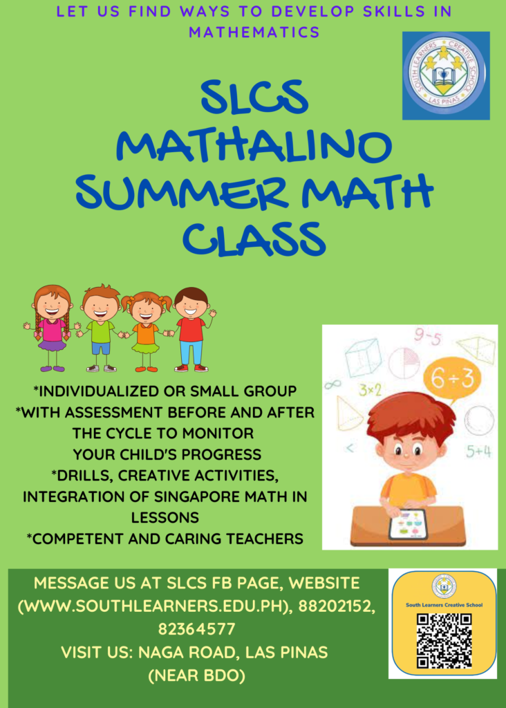 South Learners Creative School SLCS Mathalino Summer Math Class 2026 2